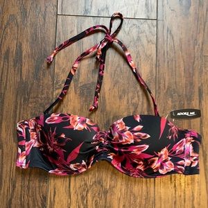 Adore Me Black/Pink/Orange Floral Bikini Top